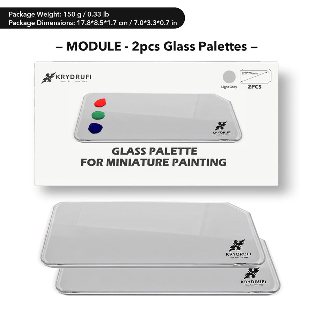 MODULE — 2pcs Glass Palettes #miniature painting kit#